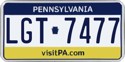 PA license plate LGT7477