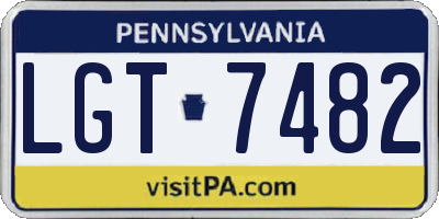 PA license plate LGT7482