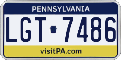 PA license plate LGT7486