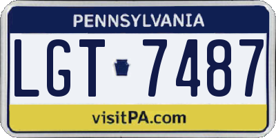 PA license plate LGT7487
