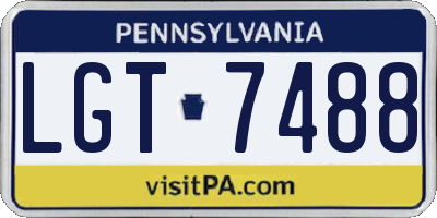 PA license plate LGT7488