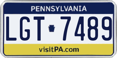 PA license plate LGT7489