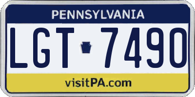 PA license plate LGT7490