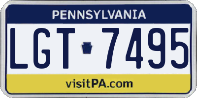 PA license plate LGT7495