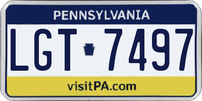 PA license plate LGT7497