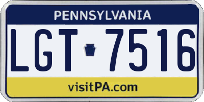 PA license plate LGT7516