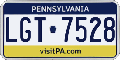 PA license plate LGT7528