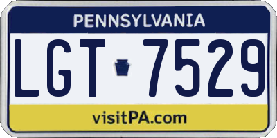PA license plate LGT7529