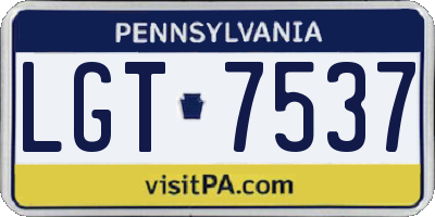 PA license plate LGT7537