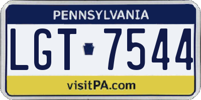 PA license plate LGT7544