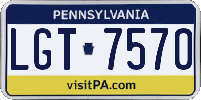 PA license plate LGT7570