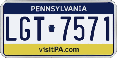 PA license plate LGT7571