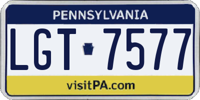 PA license plate LGT7577