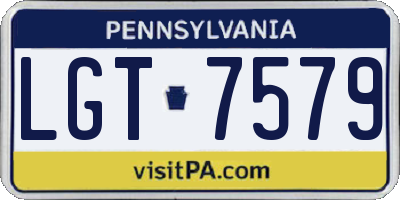 PA license plate LGT7579