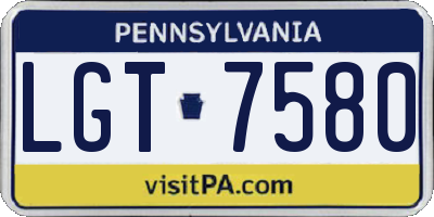 PA license plate LGT7580