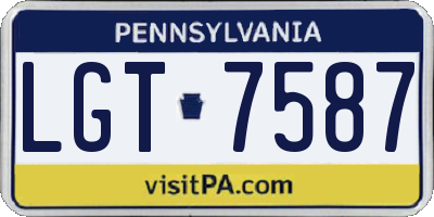 PA license plate LGT7587