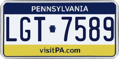 PA license plate LGT7589