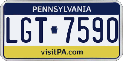 PA license plate LGT7590