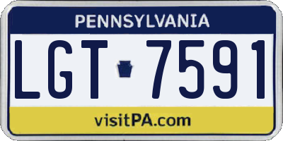 PA license plate LGT7591