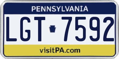 PA license plate LGT7592