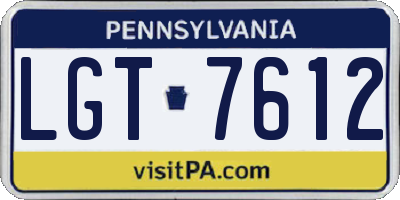 PA license plate LGT7612