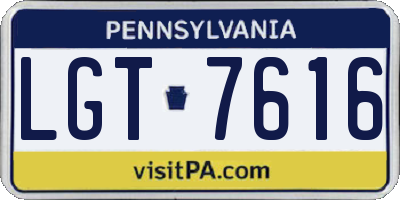 PA license plate LGT7616