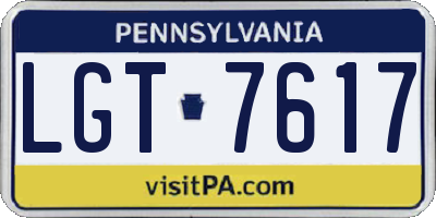 PA license plate LGT7617