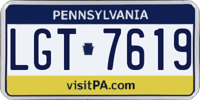 PA license plate LGT7619