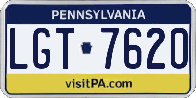 PA license plate LGT7620