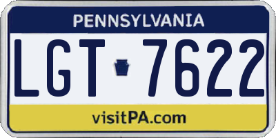 PA license plate LGT7622