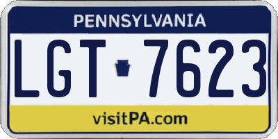 PA license plate LGT7623
