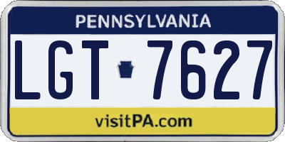 PA license plate LGT7627
