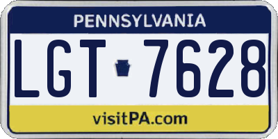 PA license plate LGT7628