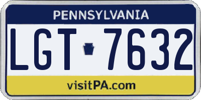 PA license plate LGT7632