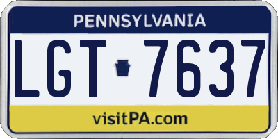 PA license plate LGT7637