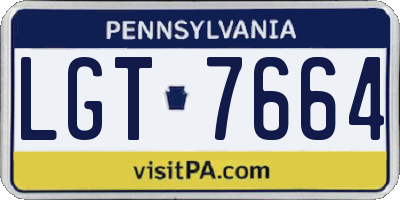 PA license plate LGT7664