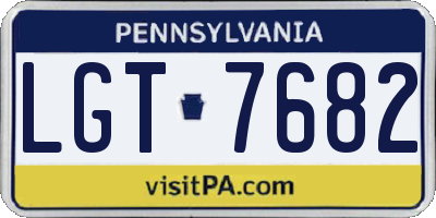 PA license plate LGT7682