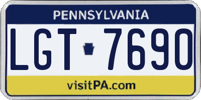 PA license plate LGT7690
