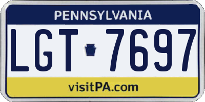 PA license plate LGT7697