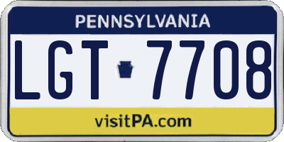 PA license plate LGT7708