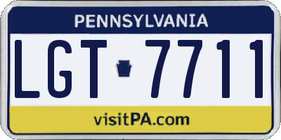 PA license plate LGT7711