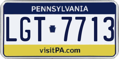 PA license plate LGT7713