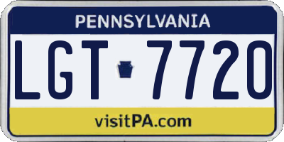 PA license plate LGT7720