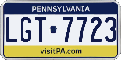 PA license plate LGT7723