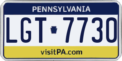 PA license plate LGT7730