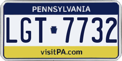 PA license plate LGT7732