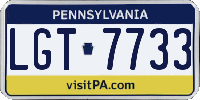 PA license plate LGT7733