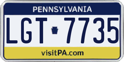 PA license plate LGT7735