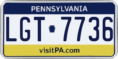 PA license plate LGT7736