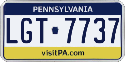 PA license plate LGT7737